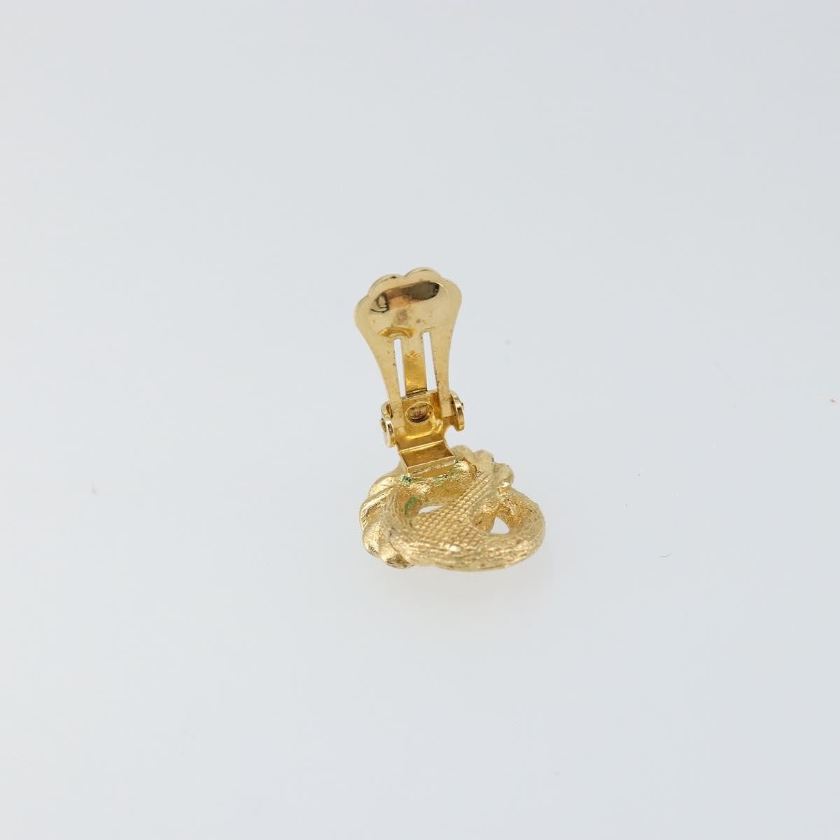 Christian Dior Vintage Round Clip-On Earrings Metal Gold Metal Earrings Jewelry ()