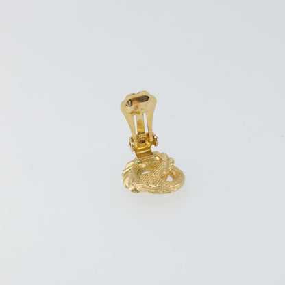 Christian Dior Vintage Round Clip-On Earrings Metal Gold Metal Earrings Jewelry ()