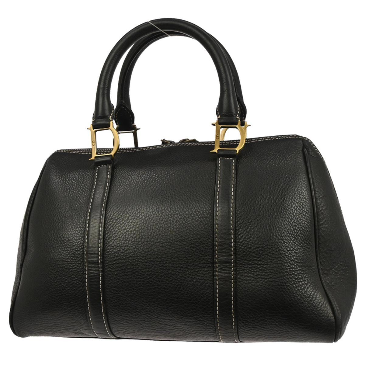 Christian Dior Vintage Handbag Leather Black Leather Handbag ()