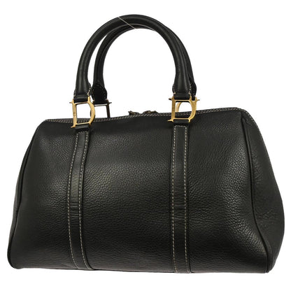 Christian Dior Vintage Handbag Leather Black Leather Handbag ()