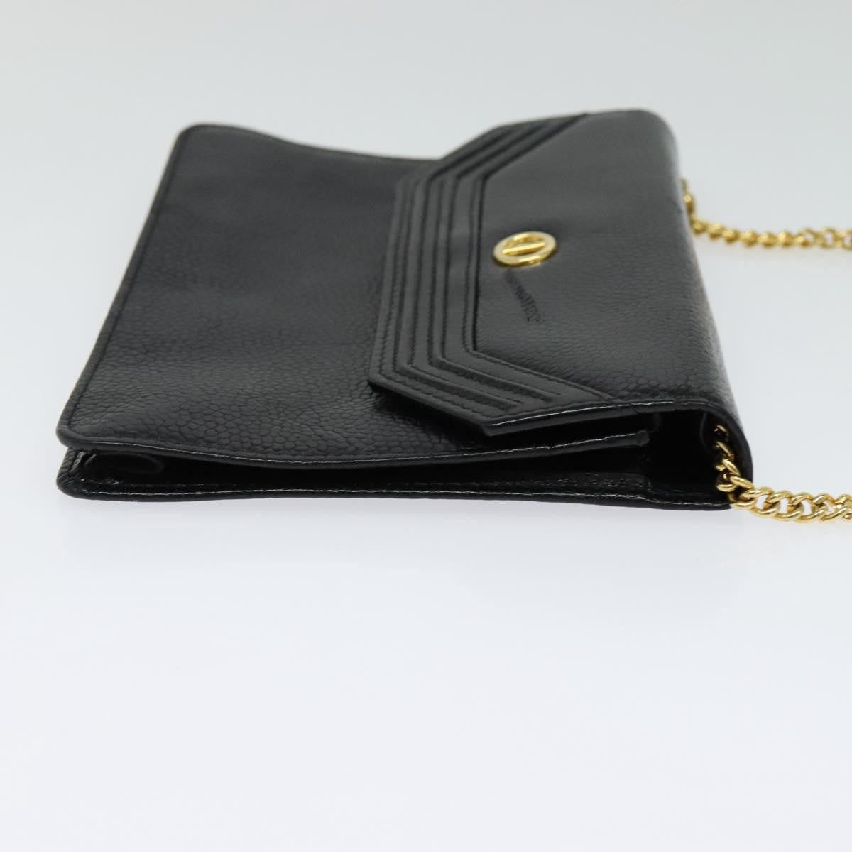 Christian Dior Vintage Chain Flap Shoulder Bag Leather Black Leather Shoulder Bag Bag ()