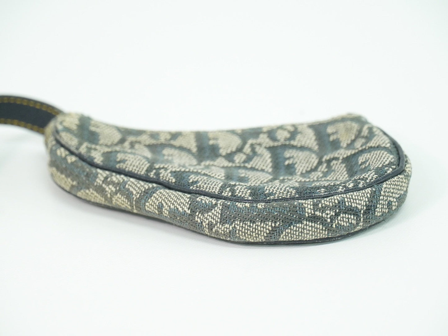 Christian Dior Vintage Saddle Zip Coin Purse Diorissimo Canvas Navy Canvas Clutche & Pouche Bag ()