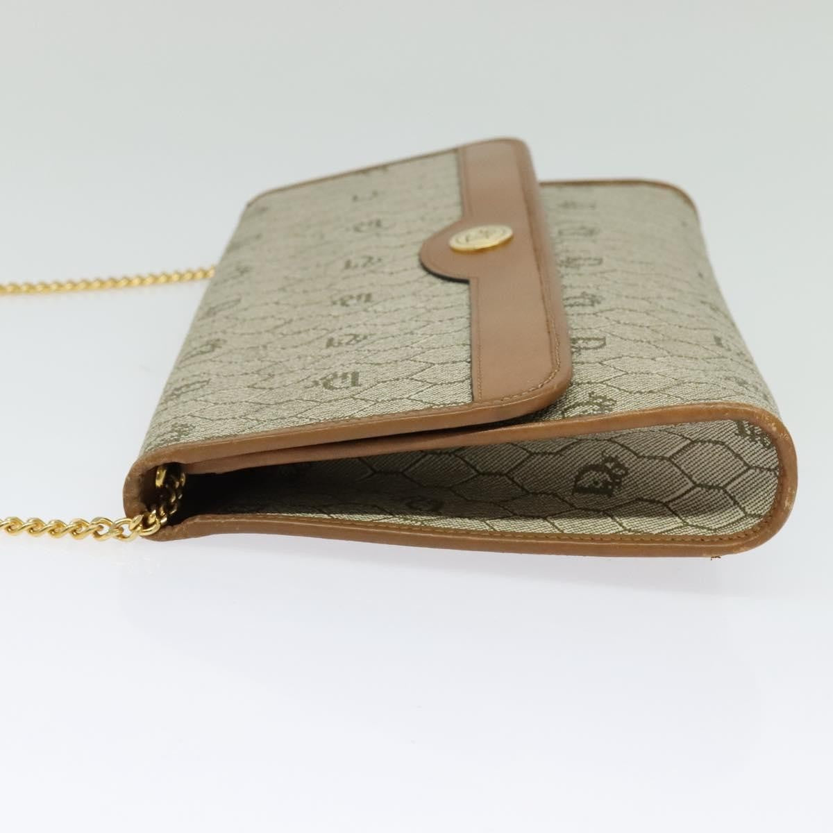 Christian Dior Vintage Honeycomb Chain Canvas Beige Canvas Bag ()