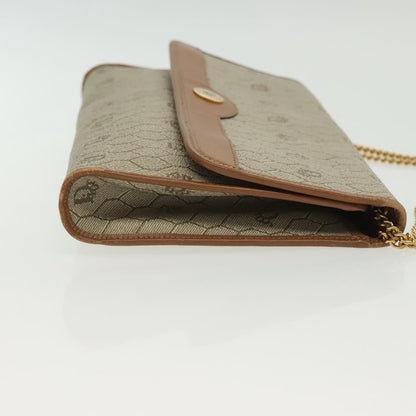 Christian Dior Vintage Honeycomb Chain Canvas Beige Canvas Bag ()
