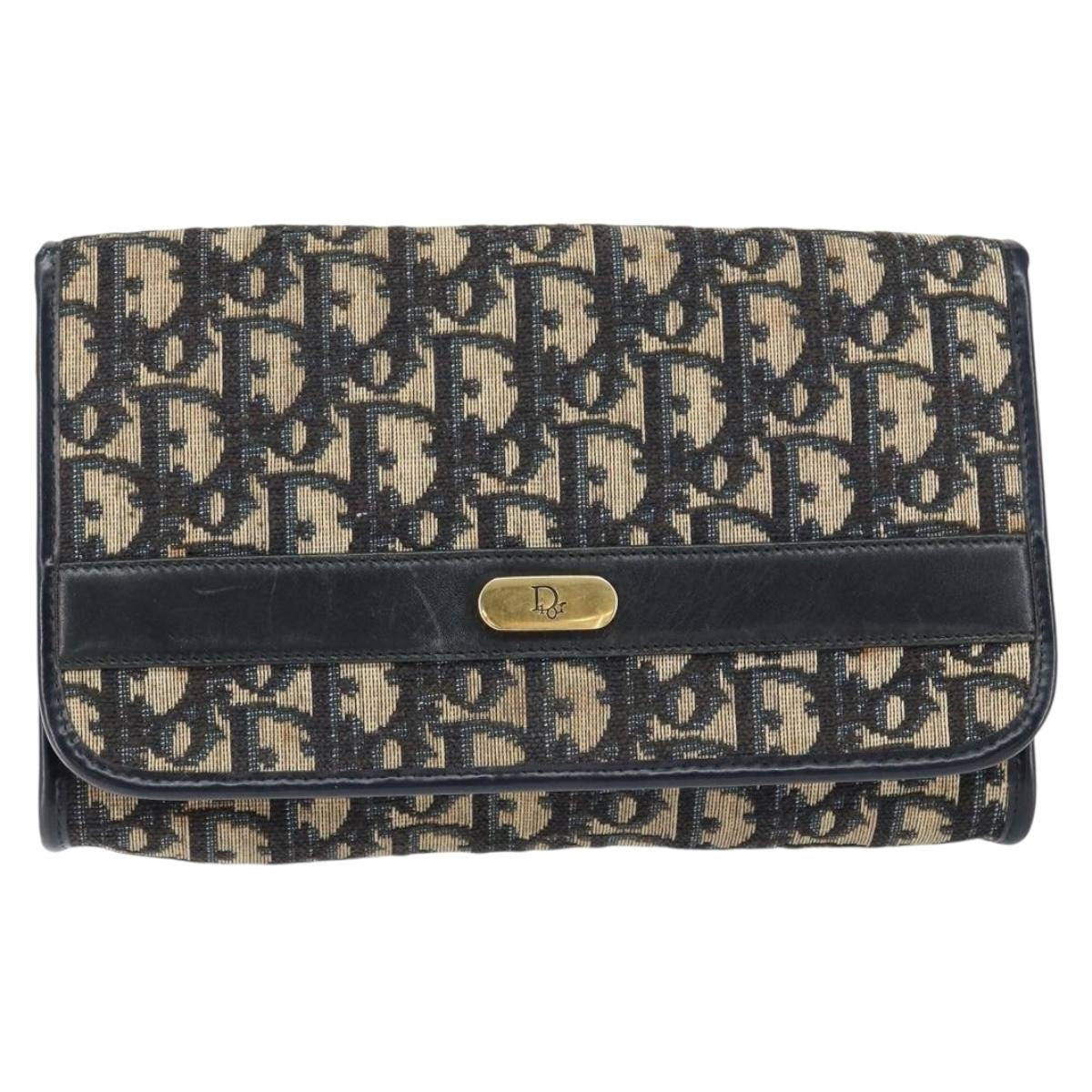 Christian Dior Vintage Trotter Shoulder Bag Canvas Navy Canvas Shoulder Bag Bag ()