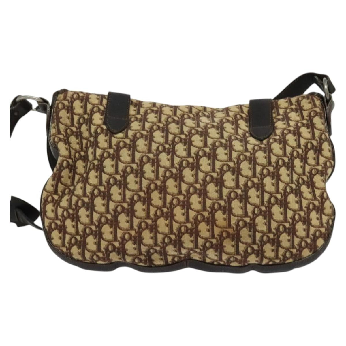 Christian Dior Vintage Cd Trotter Shoulder Bag Canvas Brown Canvas Shoulder Bag Bag ()