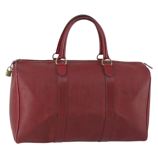 Christian Dior Vintage Trotter Duffle Bag Diorissimo Canvas Red Pvc Travel Bag Bag ()