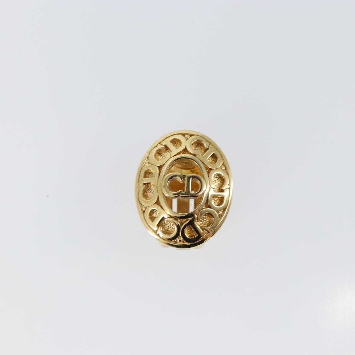Christian Dior Vintage Cd Clip-On Earrings Metal Gold Metal Earrings Jewelry ()