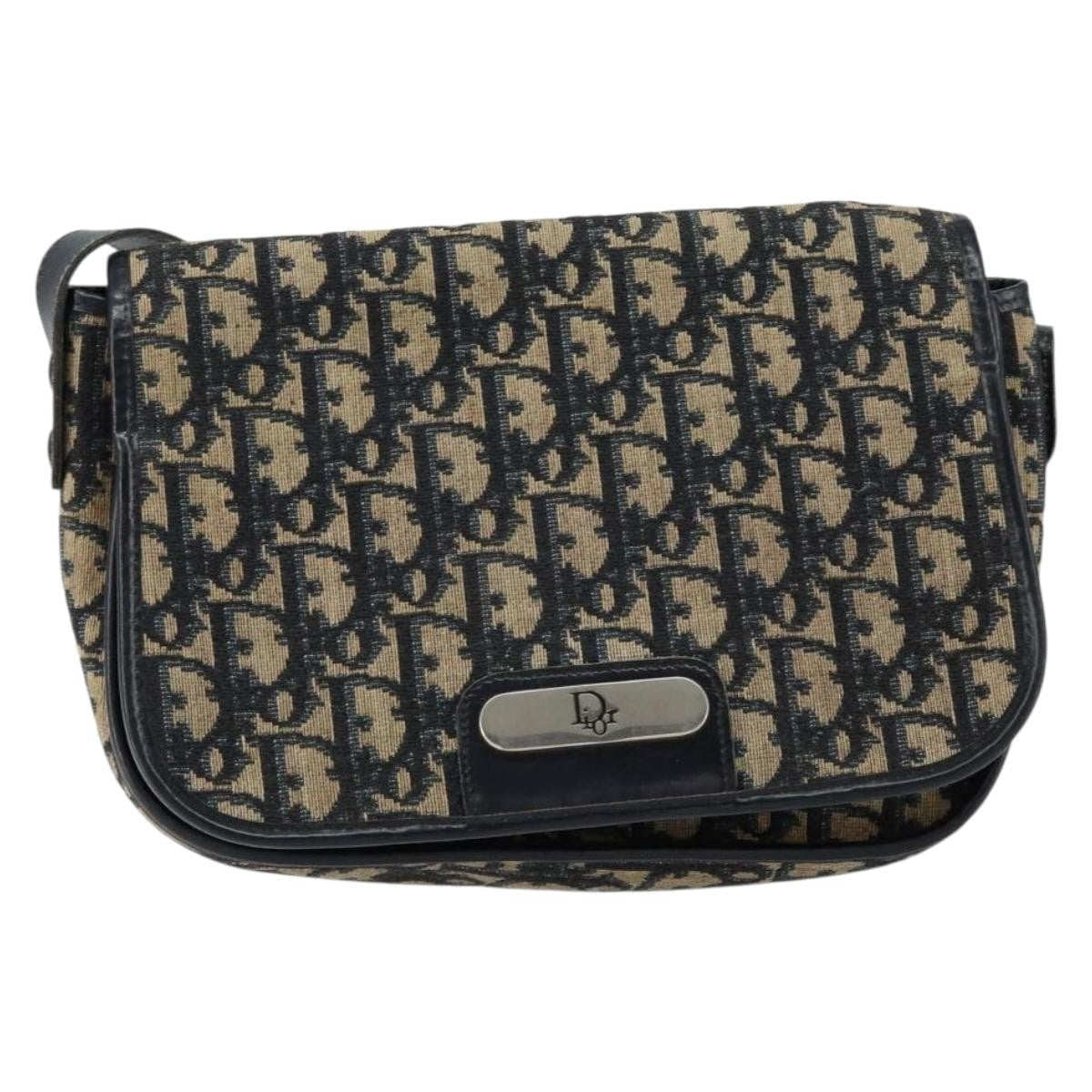 Christian Dior Vintage Trotter Shoulder Bag Canvas Navy Canvas Shoulder Bag Bag ()