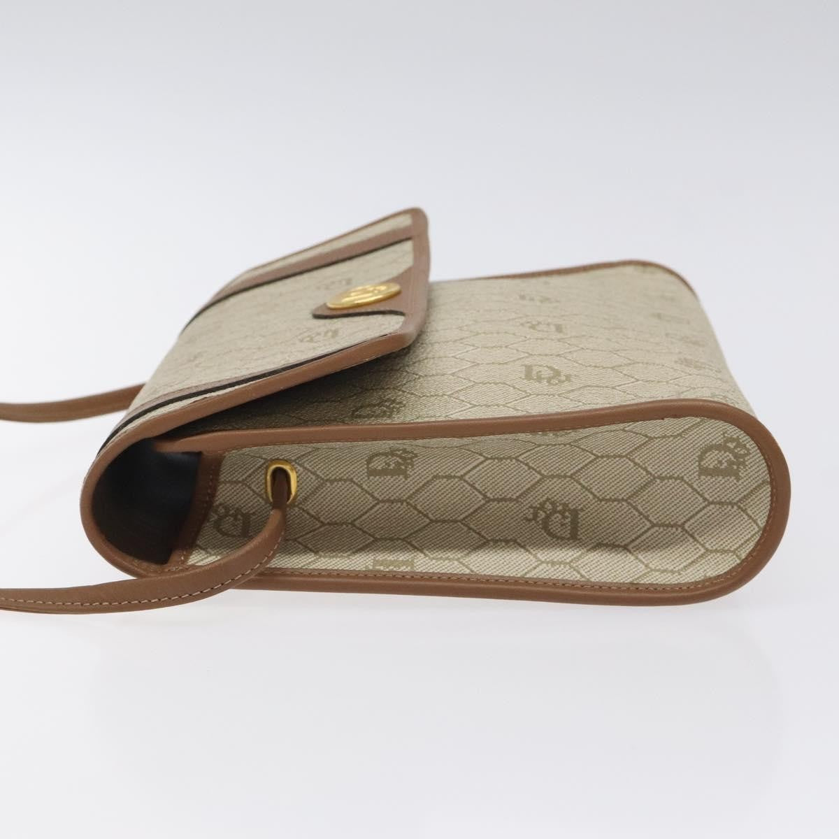 Christian Dior Vintage Honeycomb Flap Crossbody Bag Coated Canvas Beige Canvas Bag ()