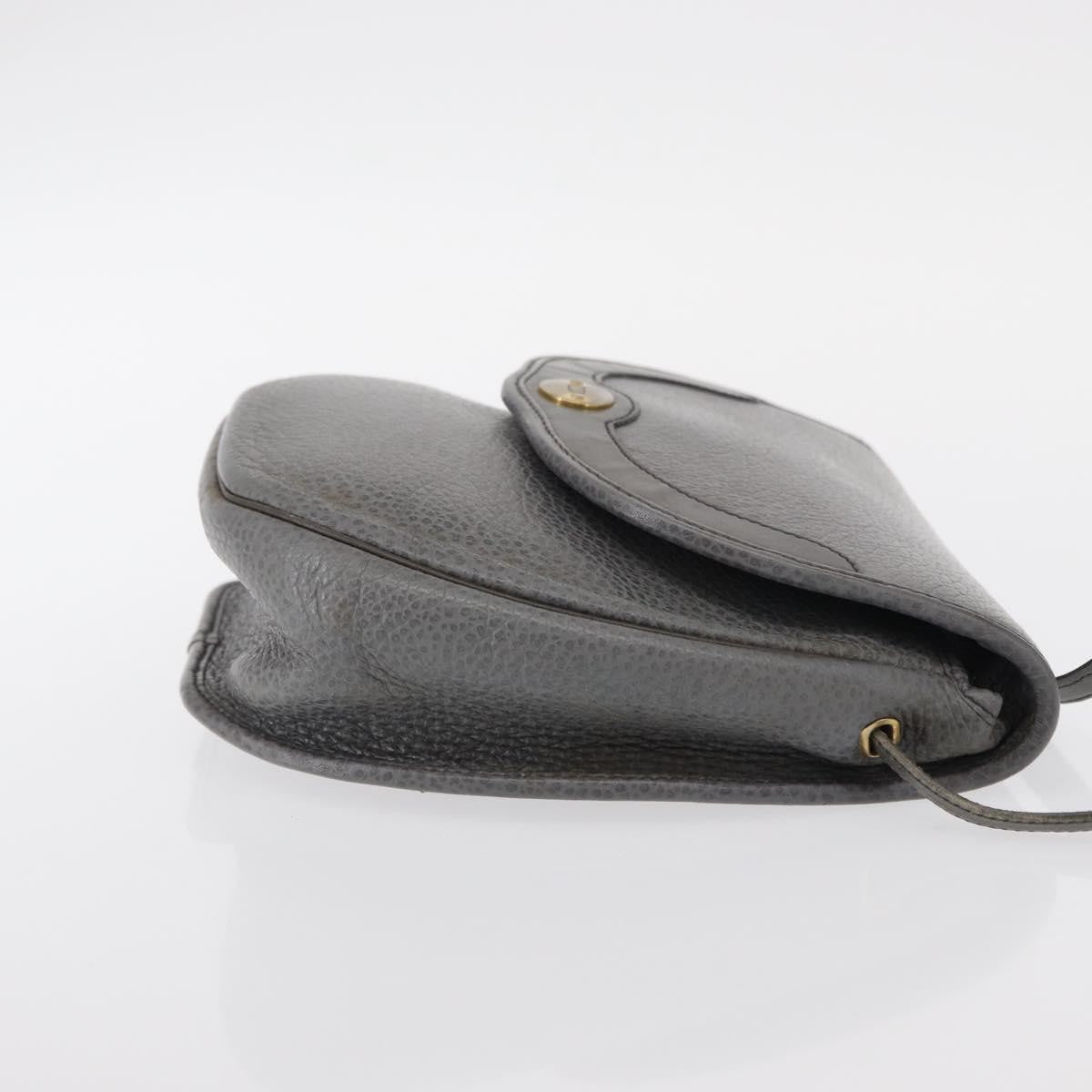 Christian Dior Vintage Cd Logo Shoulder Bag Leather Gray Leather Shoulder Bag Bag ()