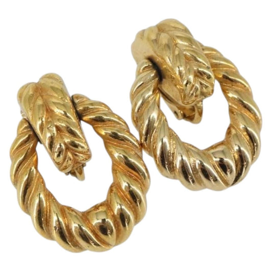 Christian Dior Vintage Clip-On Earrings Metal Gold Gold_Plated Earrings Jewelry ()
