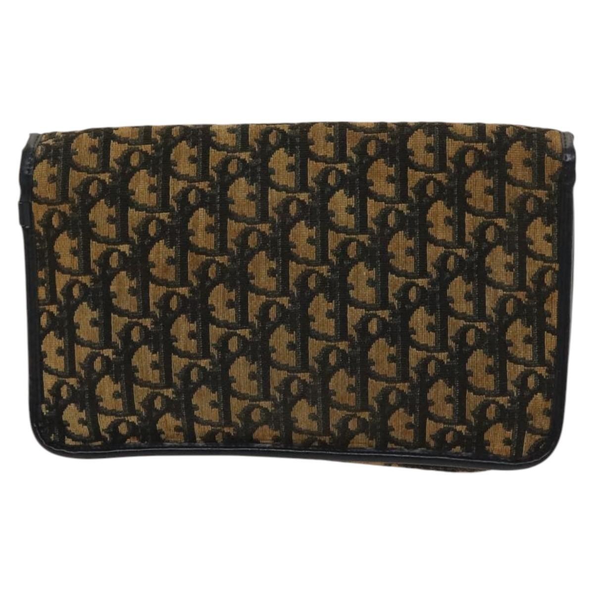 Christian Dior Vintage Trotter Shoulder Bag Canvas Brown Canvas Bag ()
