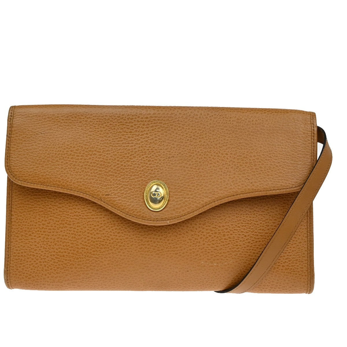 Christian Dior Vintage Cd Logo Shoulder Bag Leather Brown Leather Shoulder Bag Bag ()