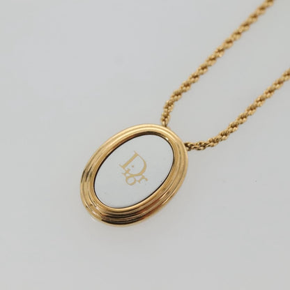 Christian Dior Vintage Logo Round Pendant Necklace Metal Gold Metal Jewelry ()
