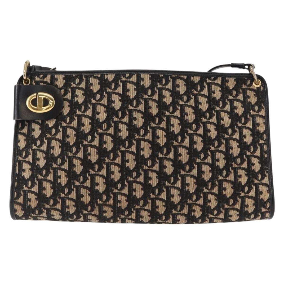 Christian Dior Vintage Cd Trotter Shoulder Bag Canvas Black Canvas Shoulder Bag Bag ()