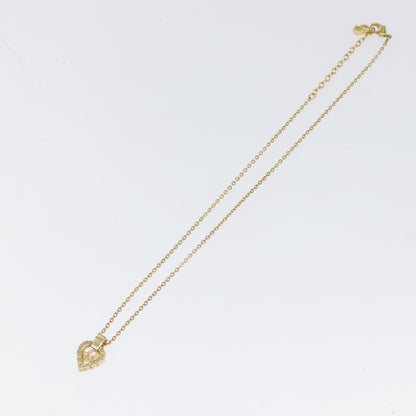 Christian Dior Vintage Cd Heart Pendant Necklace Metal With Crystals Gold Metal Jewelry ()