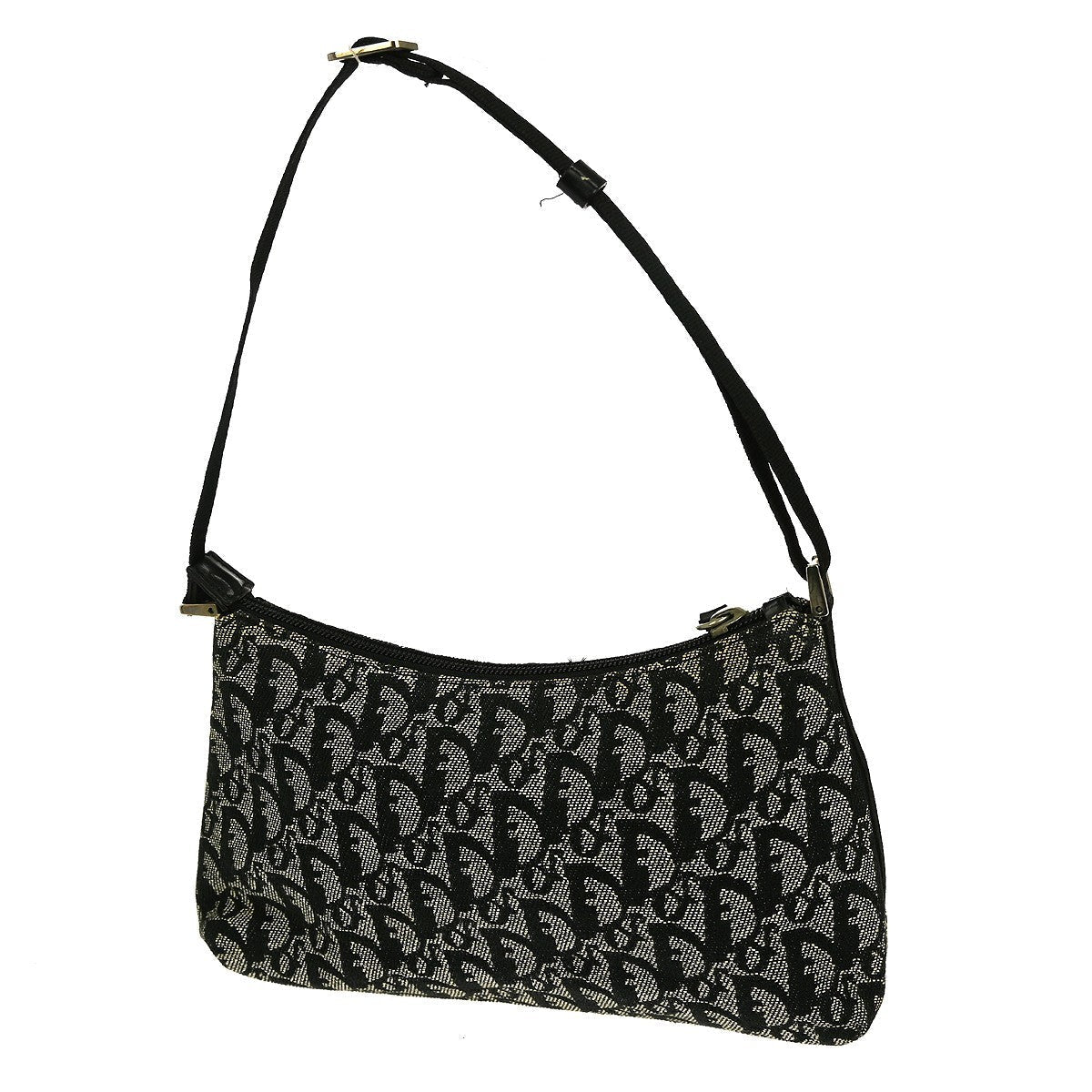 Christian Dior Vintage Trotter Handbag Canvas Black Canvas Handbag ()