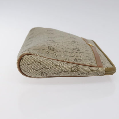 Christian Dior Vintage Honeycomb Zip Pouch Coated Canvas Beige Canvas Clutche & Pouche Bag ()