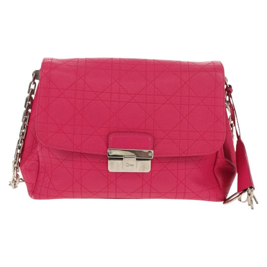 Christian Dior Long Chain Miss Dior Bag Cannage Quilt Lambskin Pink Leather Shoulder Bag Bag ()