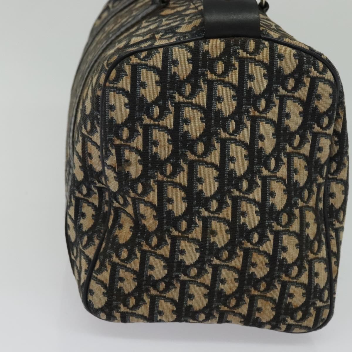 Christian Dior Vintage Trotter Boston Bag Diorissimo Canvas Navy Canvas Handbag ()