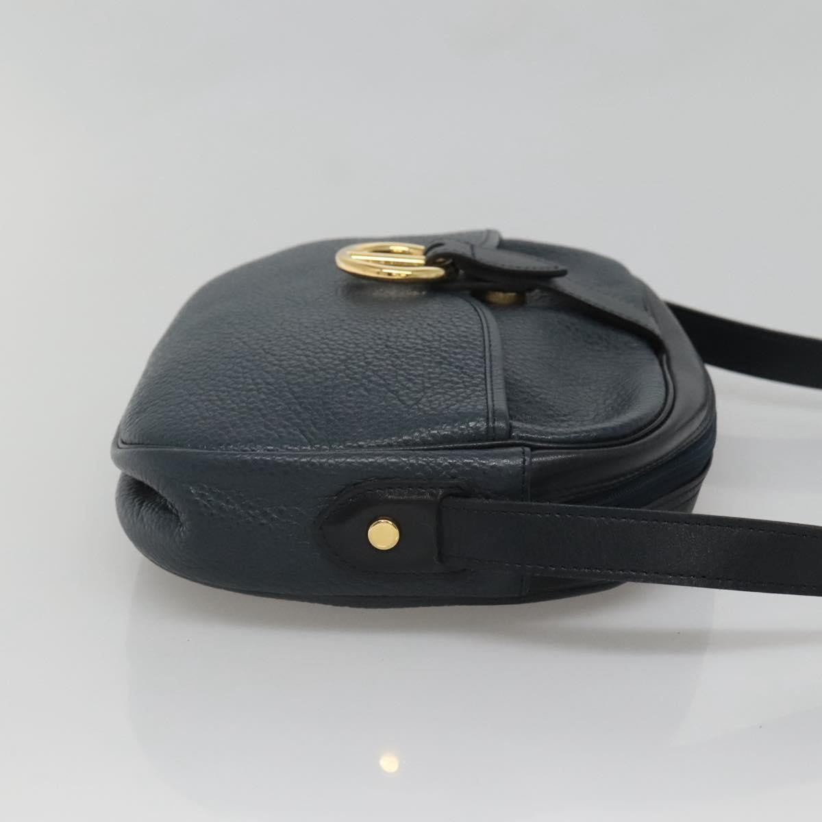 Christian Dior Vintage Flap Crossbody Bag Leather Navy Leather Shoulder Bag Bag ()