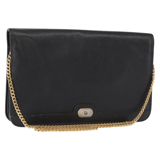 Christian Dior Vintage Shoulder Bag Leather Black Leather Shoulder Bag Bag ()