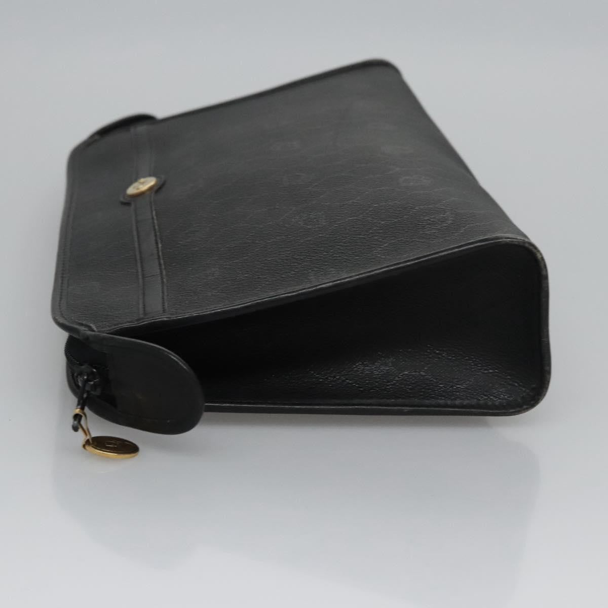 Christian Dior Vintage Honeycomb Zip Pouch Coated Canvas Black Canvas Clutche & Pouche Bag ()