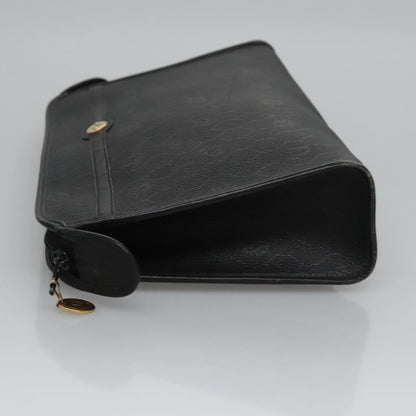 Christian Dior Vintage Honeycomb Zip Pouch Coated Canvas Black Canvas Clutche & Pouche Bag ()