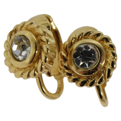 Christian Dior Vintage Clip-On Earrings Metal Gold Metal Earrings Jewelry ()