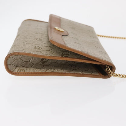 Christian Dior Vintage Honeycomb Chain Canvas Beige Canvas Shoulder Bag Bag ()