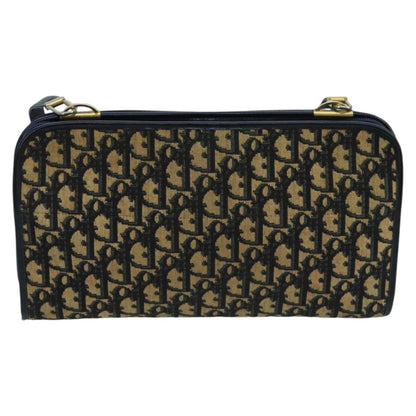 Christian Dior Vintage Trotter Crossbody Bag Diorissimo Coated Canvas Navy Canvas Shoulder Bag Bag ()
