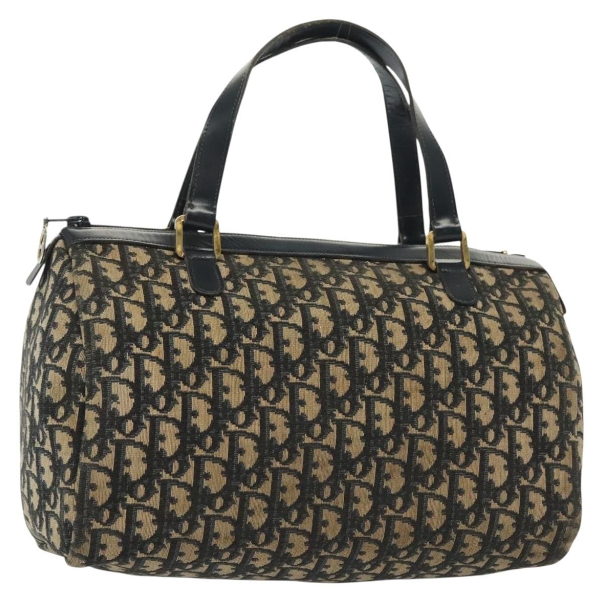 Christian Dior Vintage Trotter Boston Bag Diorissimo Canvas Navy Canvas Bag ()