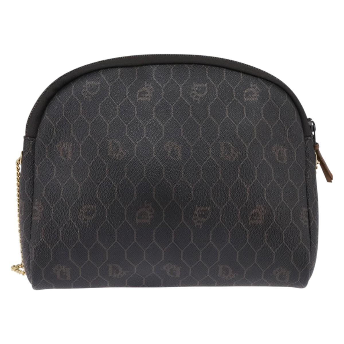 Christian Dior Vintage Honeycomb Chain Canvas Black Canvas Shoulder Bag Bag ()