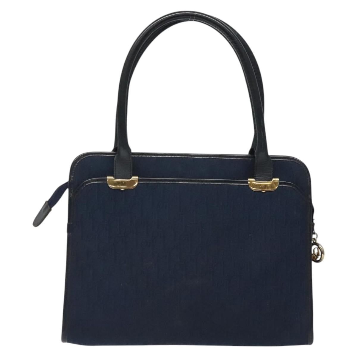 Christian Dior Vintage Trotter Handbag Canvas Navy Canvas Handbag ()