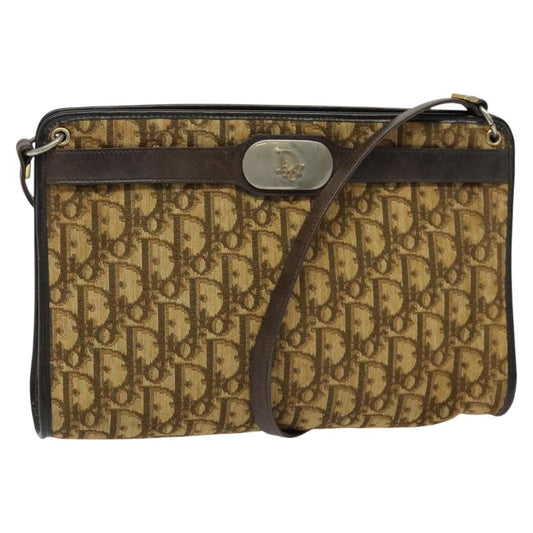 Christian Dior Vintage Trotter Shoulder Bag Canvas Brown Canvas Bag ()