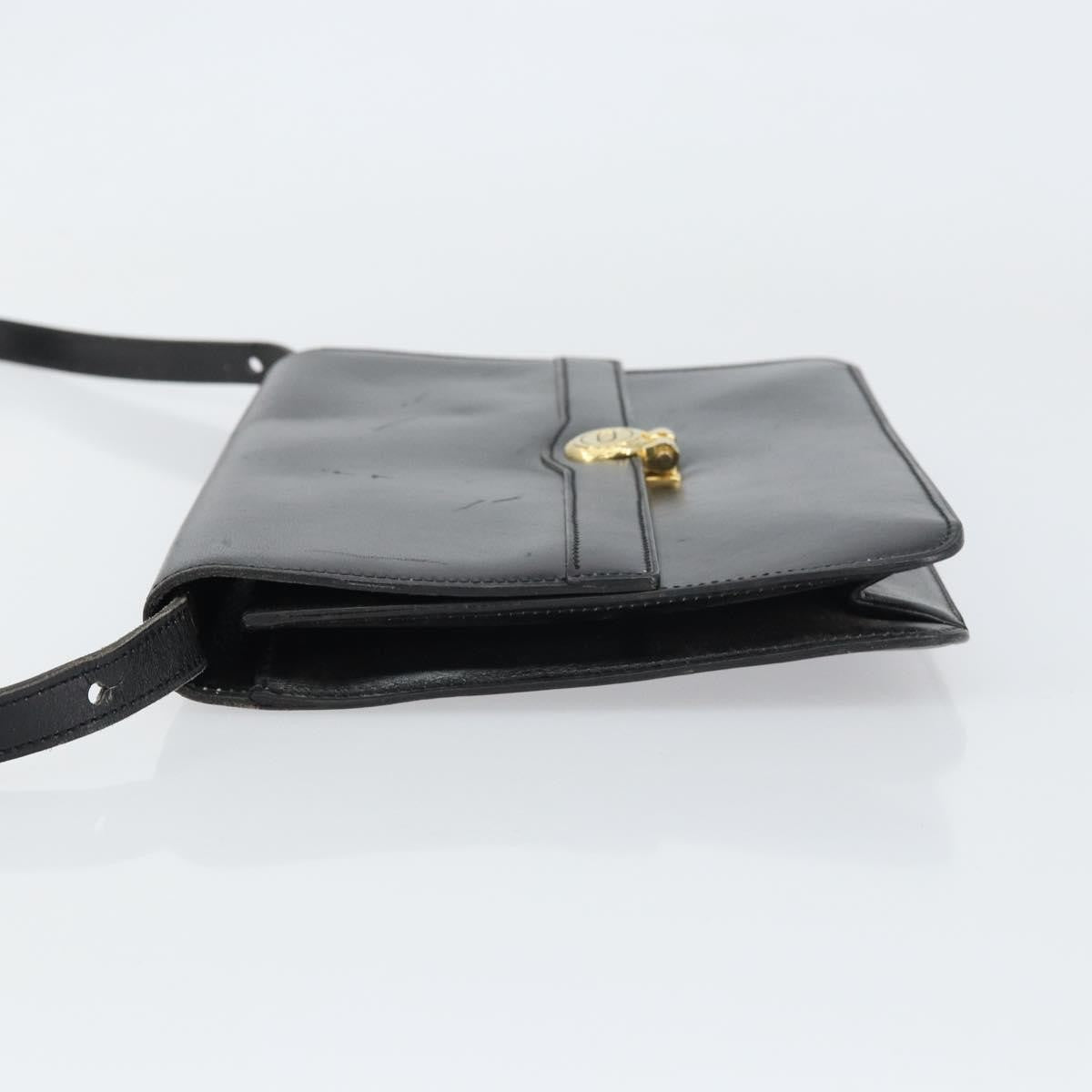 Christian Dior Vintage Shoulder Bag Leather Black Leather Shoulder Bag Bag ()