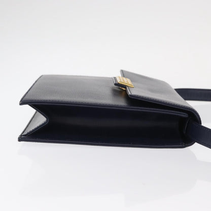 Christian Dior Vintage Cd Flap Shoulder Bag Leather Navy Leather Shoulder Bag Bag ()