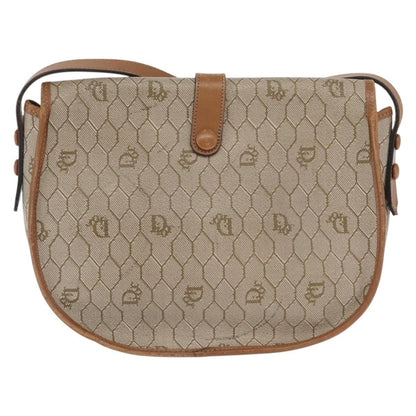 Christian Dior Vintage Honeycomb Shoulder Bag Canvas And Leather Beige Canvas Shoulder Bag Bag ()