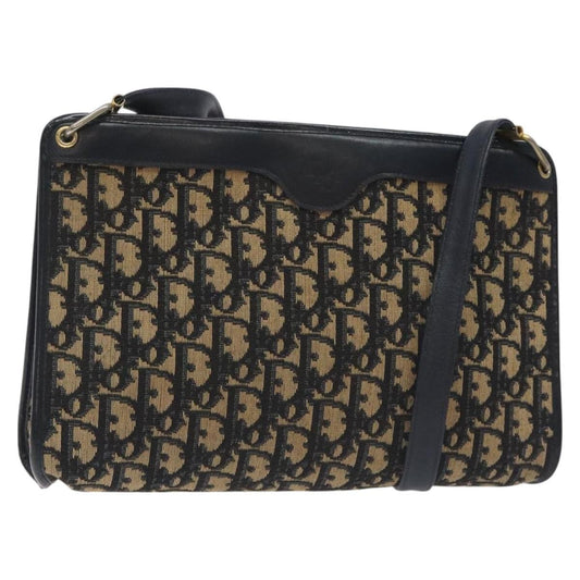 Christian Dior Vintage Trotter Shoulder Bag Canvas Navy Canvas Bag ()