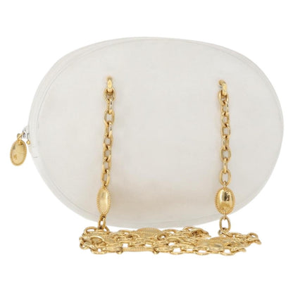 Christian Dior Vintage Zip Shoulder Bag Leather White Leather Shoulder Bag Bag ()