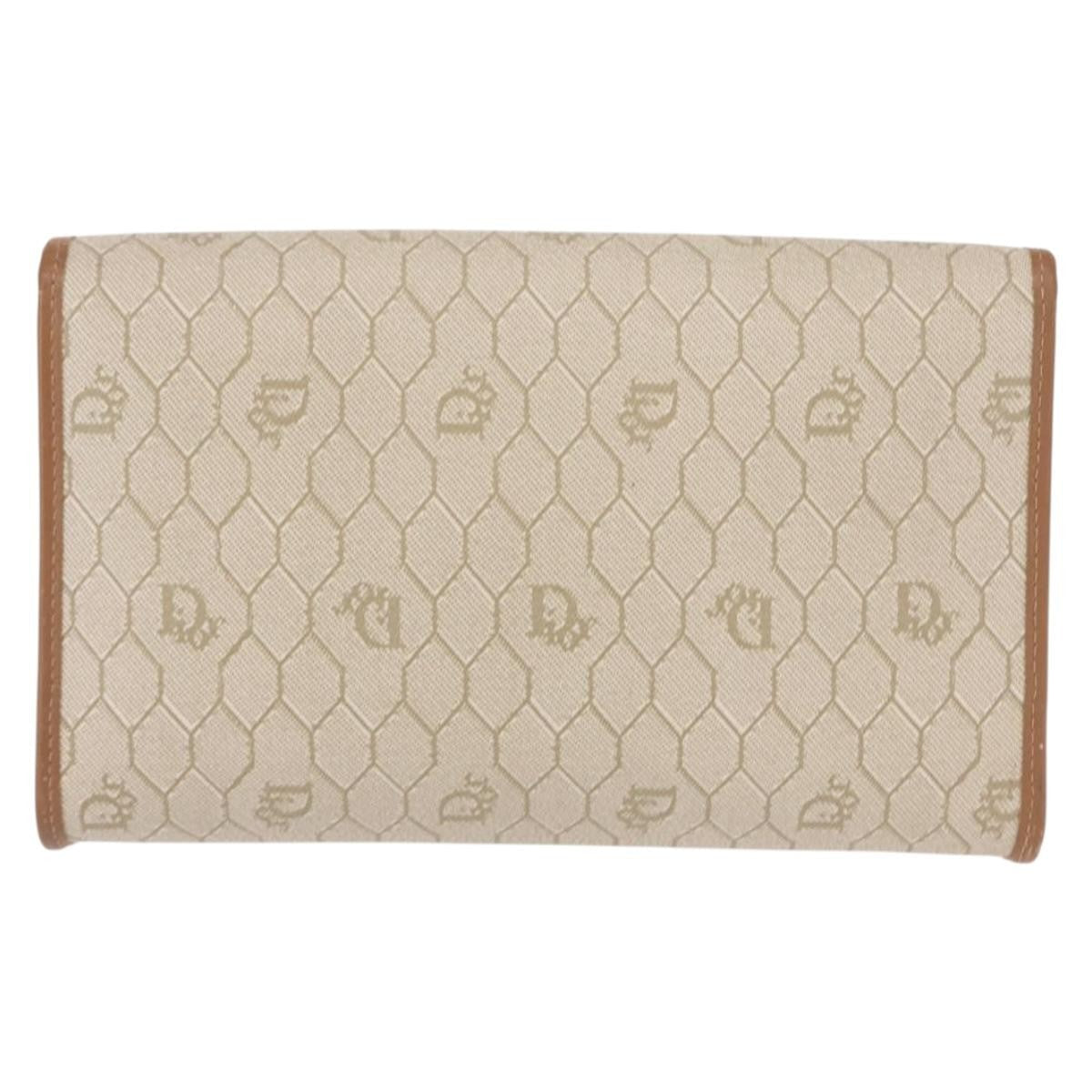 Christian Dior Vintage Honeycomb Flap Crossbody Bag Coated Canvas Beige Canvas Shoulder Bag Bag ()