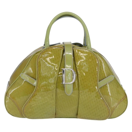 Christian Dior Vintage Saddle Bowler Bag Patent Leather Green Patent_Leather Handbag ()