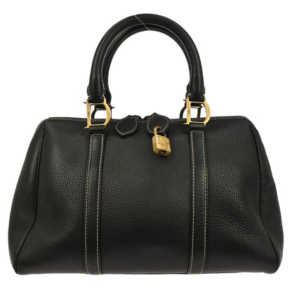 Christian Dior Vintage Handbag Leather Black Leather Handbag ()