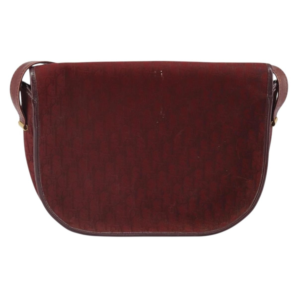 Christian Dior Vintage Trotter Flap Shoulder Bag Canvas Red Canvas Shoulder Bag Bag ()