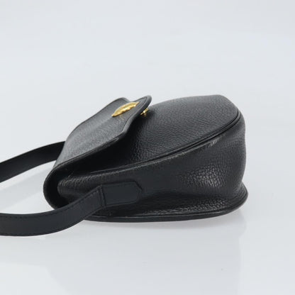 Christian Dior Vintage Cd Logo Shoulder Bag Leather Black Leather Shoulder Bag Bag ()