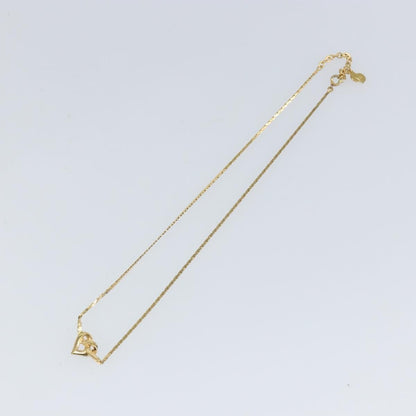 Christian Dior Logo Heart Pendant Necklace Metal Gold Metal Necklace Jewelry ()