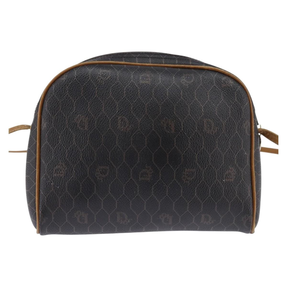 Christian Dior Vintage Honeycomb Shoulder Bag Canvas Black Canvas Bag ()