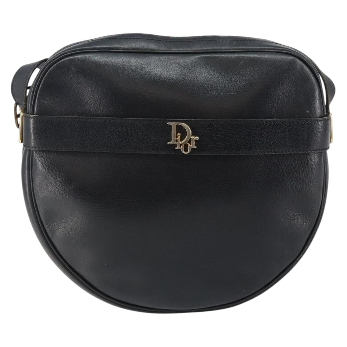 Christian Dior Vintage Shoulder Bag Leather Navy Leather Shoulder Bag Bag ()