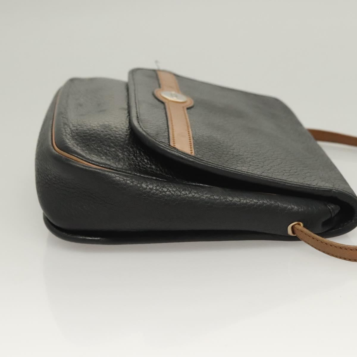Christian Dior Vintage Trotter Crossbody Bag Leather Black Leather Clutche & Pouche Bag ()
